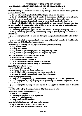 Hóa học - Chương 3 Liên kết hóa học
